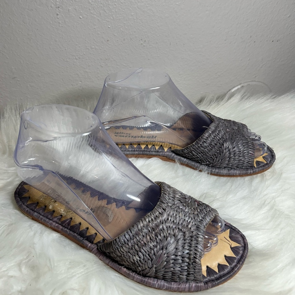 JEFFREY CAMPBELL Dana Raffia Slide Sandals Purple Size 6.5 - Picture 4 of 8